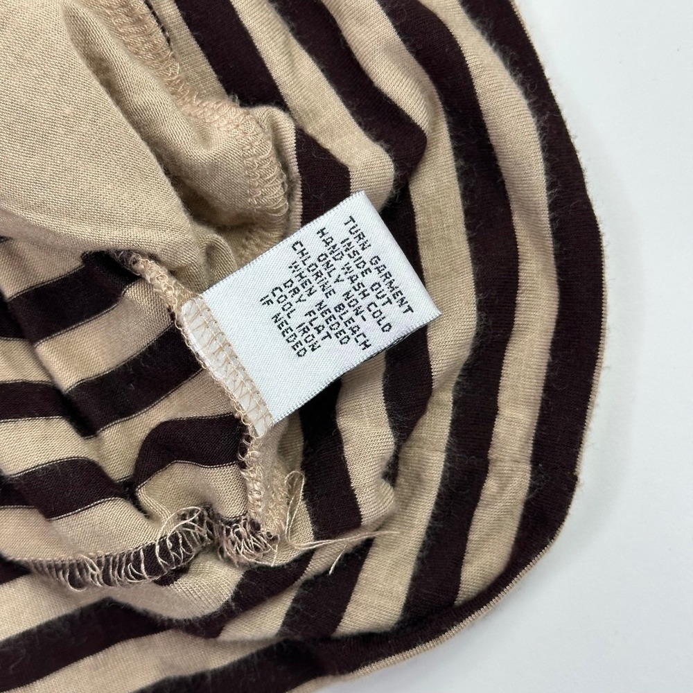 Y2K Cache XS Top Brown Beige Striped Sleeveless Cowl Neck Knit Tank Blouse - Picture 4 of 6